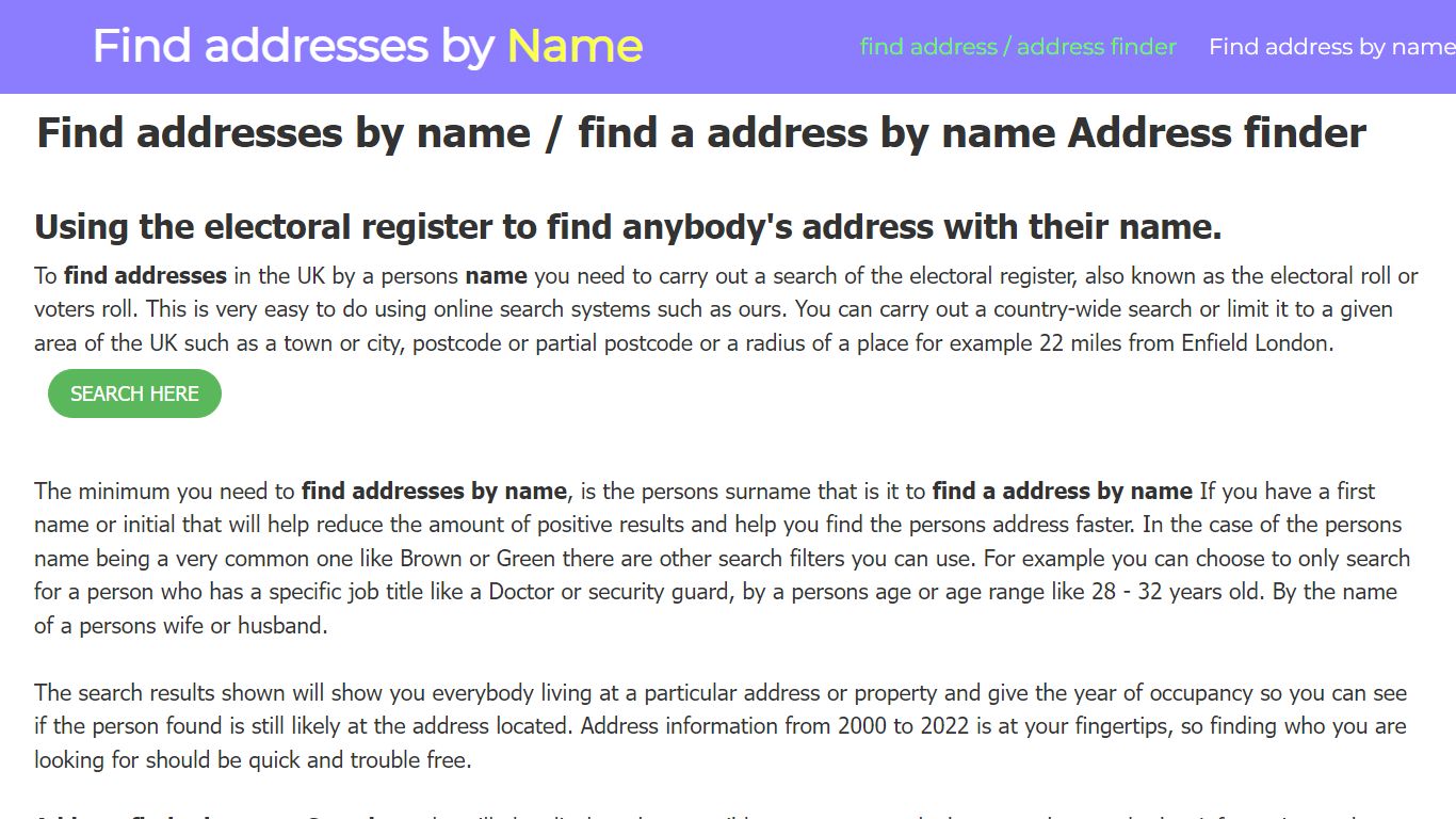 find addresses by name - 2022