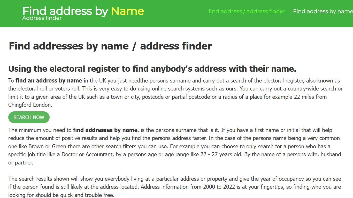 find address by name - 2022